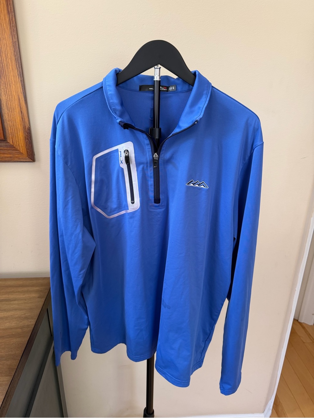 RLX Ralph Lauren Mens XL Blue Quarter Zip Golf Performance Pullover